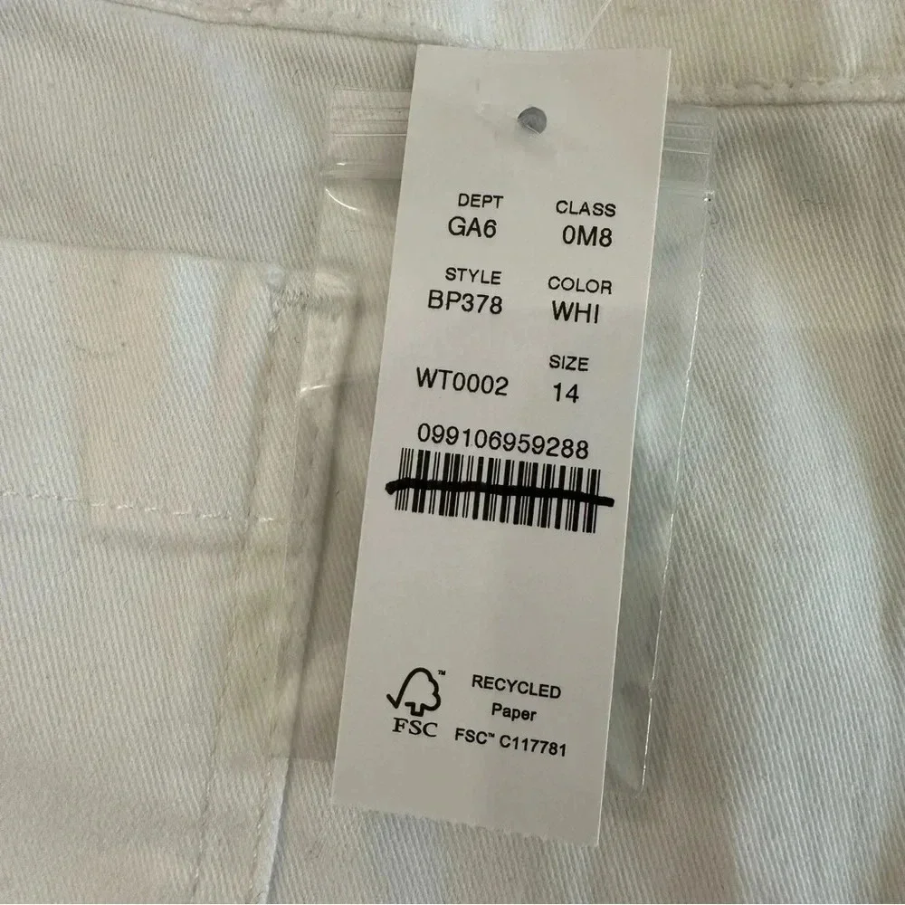 J. Crew New Patch-Pocket Chino Short Women's White Cotton Button Front Sz 14 NWT